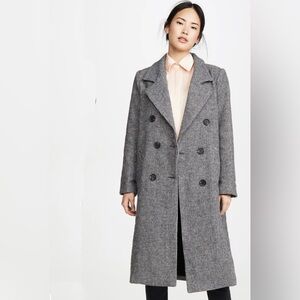 NWOT Astr The Label Vernon Black and White Houndstooth Double Breasted Coat